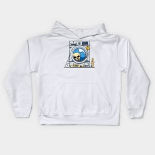 Skull Inside Washing Machine Kids Hoodie